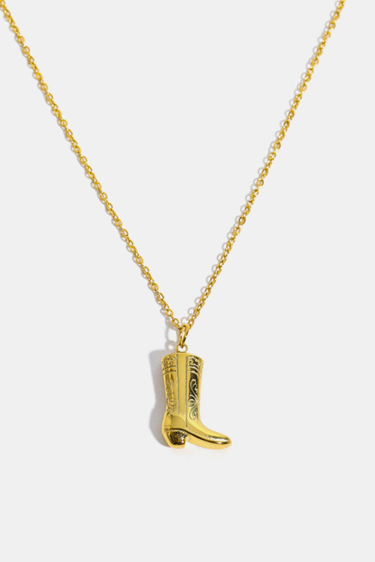 Cowboy Boot Stainless Steel Necklace