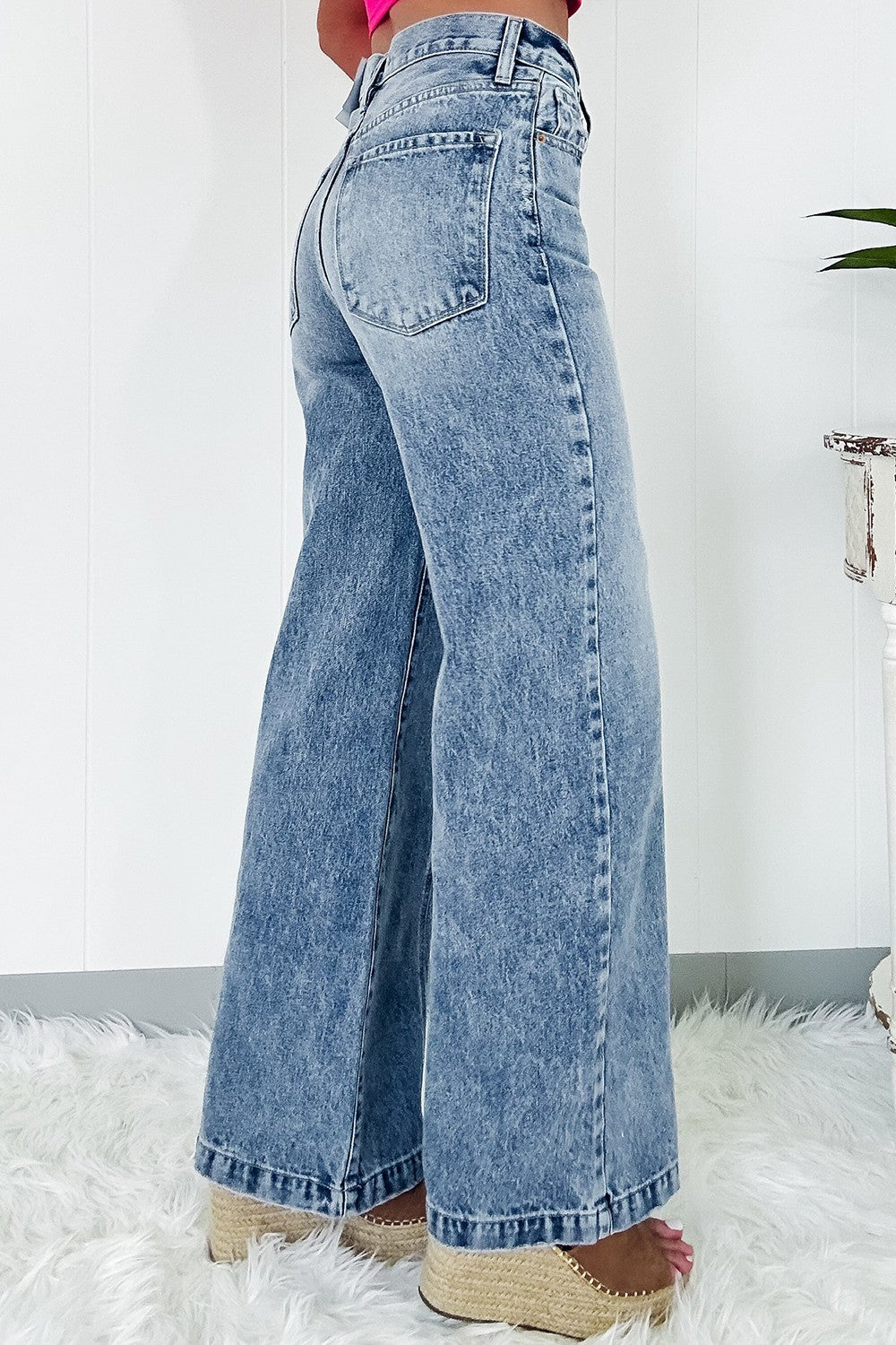 High Waist Crop Wide Leg Jeans