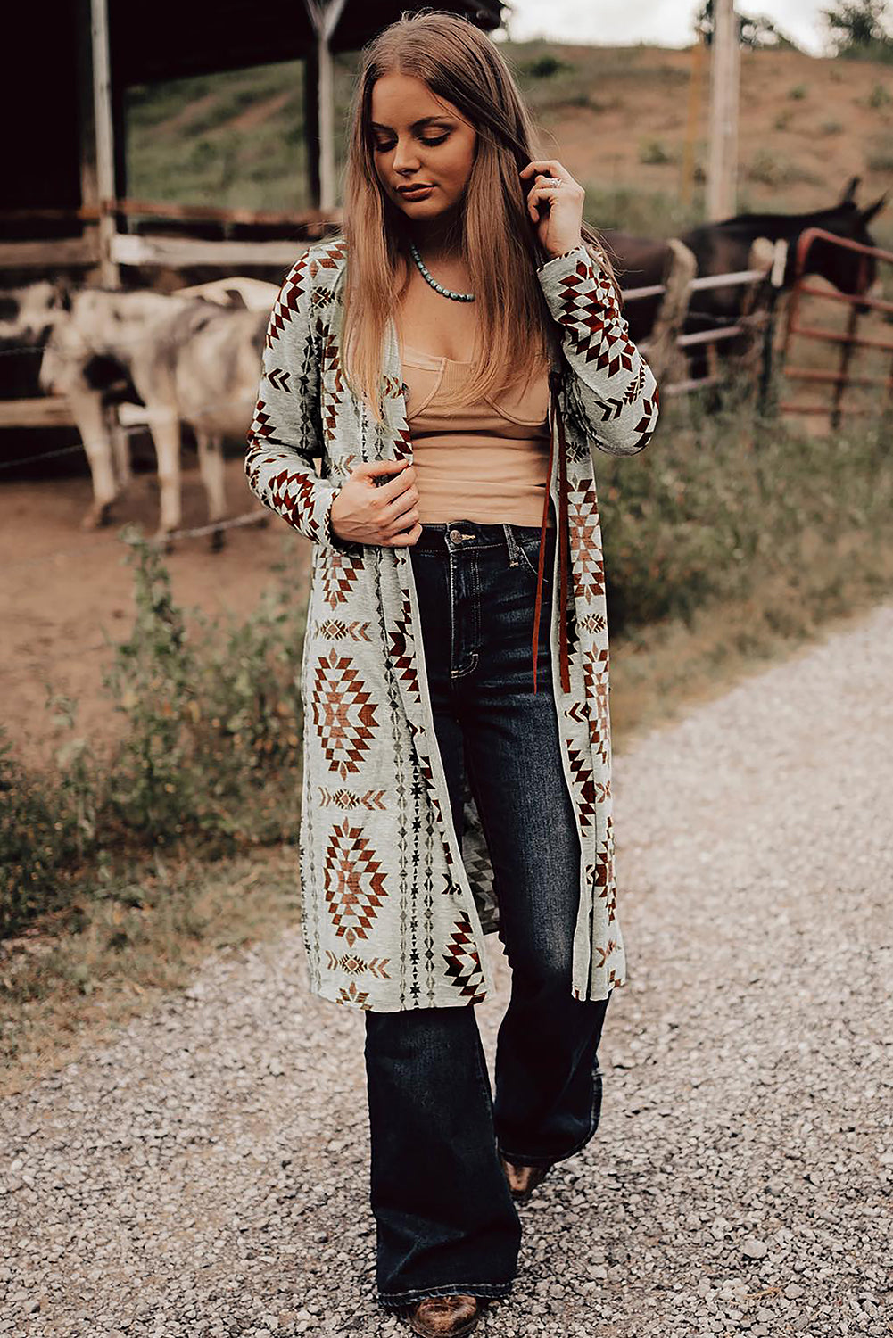 Aztec Long Cardigan