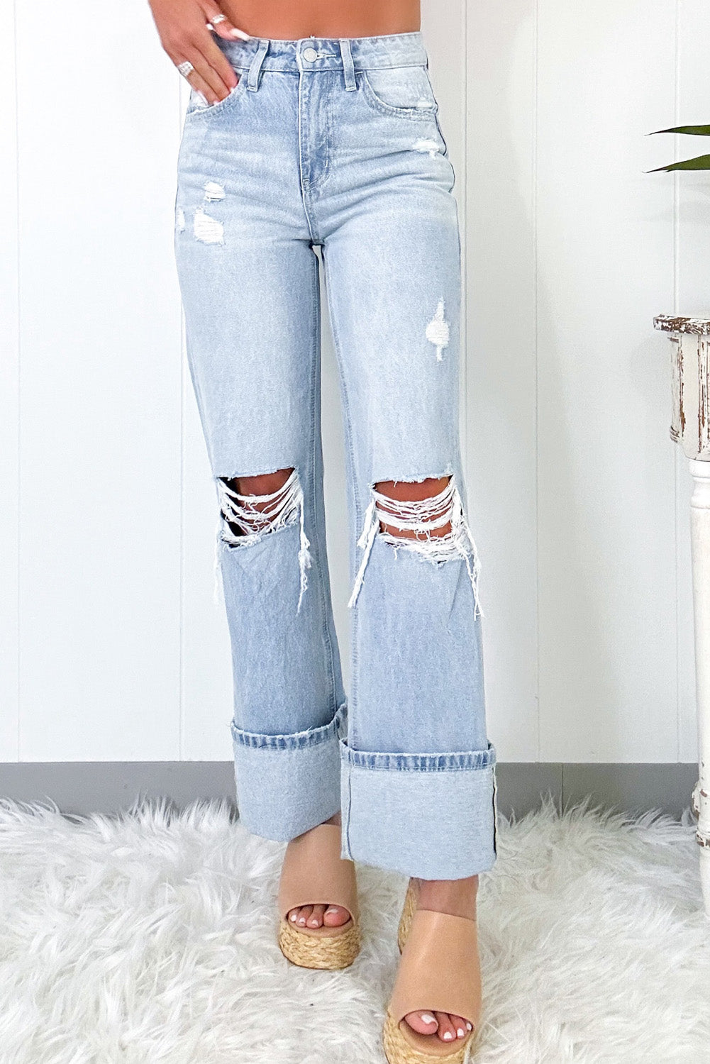 Cheyanne Cuffed Wide Leg Jeans