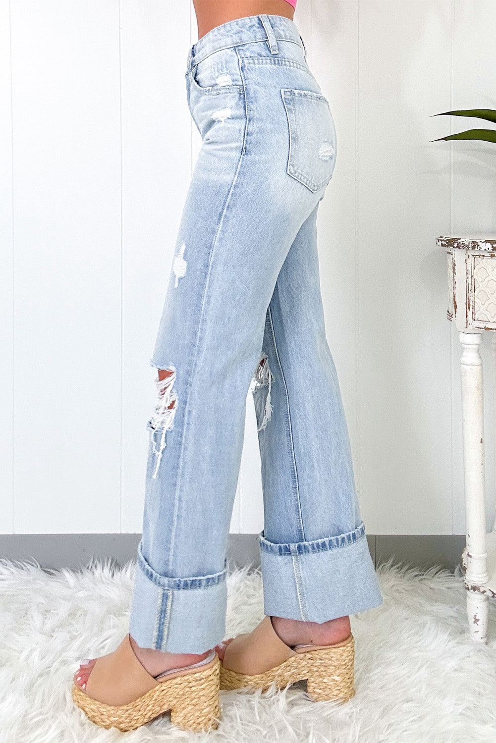 Cheyanne Cuffed Wide Leg Jeans