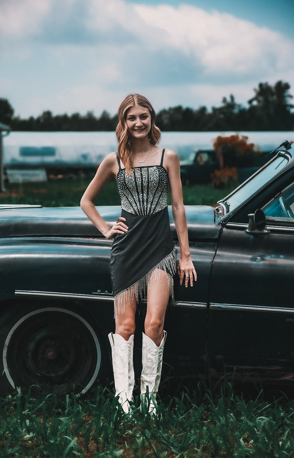 Rhinestone Fringe Dress