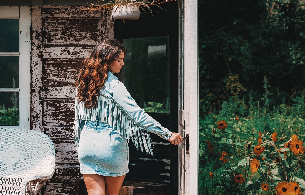 Denim Fringe Dress