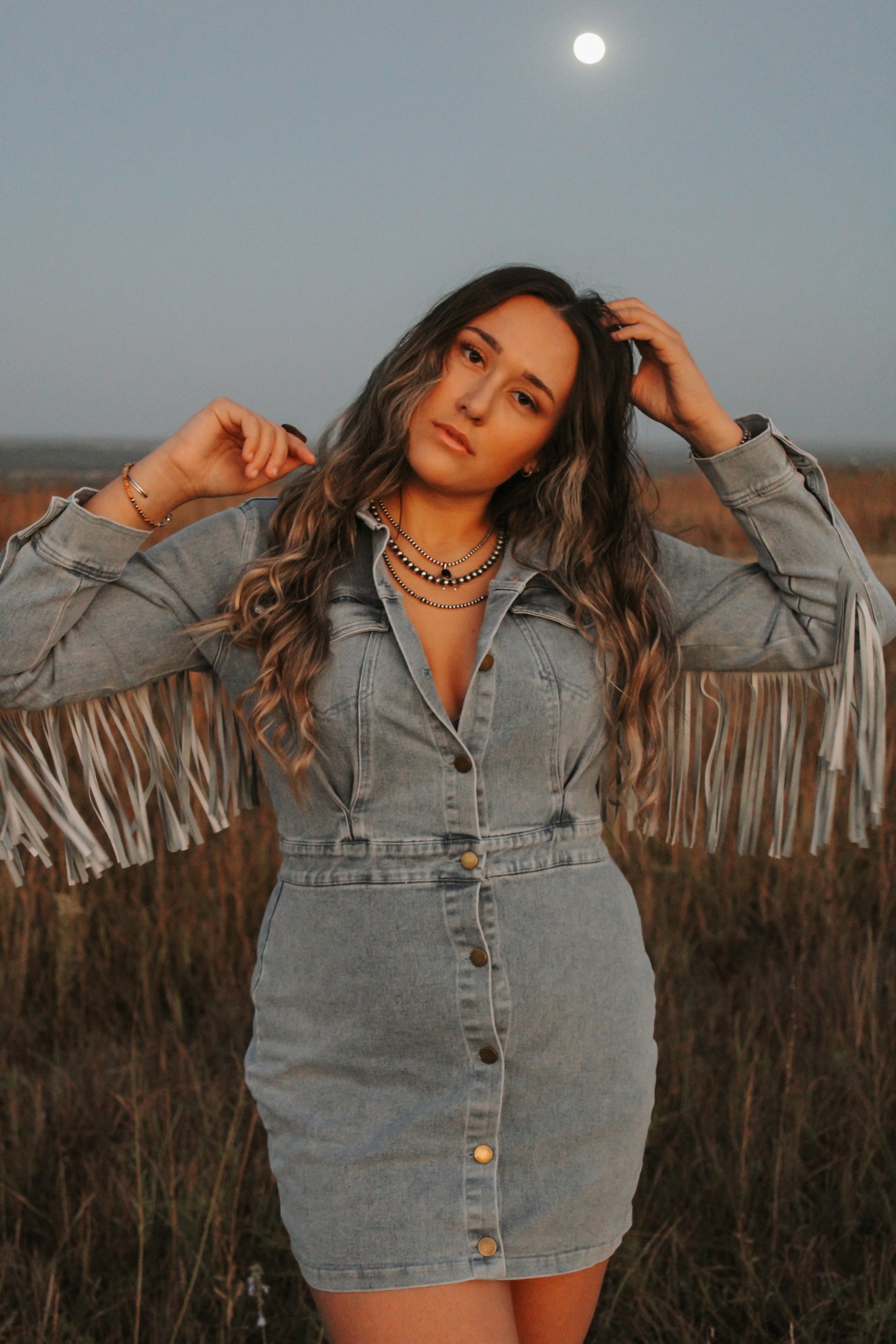 Denim Fringe Dress