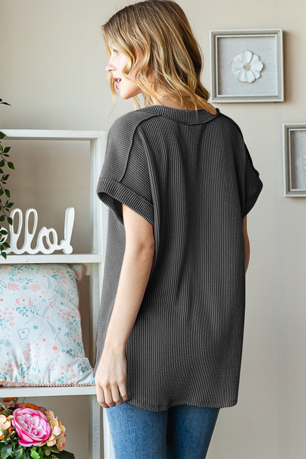 Short Sleeve Ribbed Top